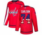 Washington Capitals #74 John Carlson Authentic Red USA Flag Fashion NHL Jersey