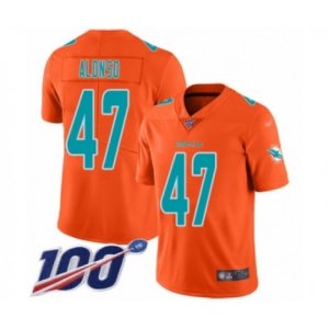 Miami Dolphins #47 Kiko Alonso Limited Orange Inverted Legend 100th Season Football Jersey