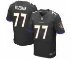 Baltimore Ravens #77 Bradley Bozeman Elite Black Alternate Football Jersey