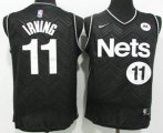 Brooklyn Nets #11 Kyrie Irving Black Nike Swingman 2021 Earned Edition Stitched Jersey With Sponsor Logo