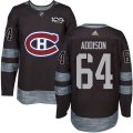 Montreal Canadiens #64 Jeremiah Addison Premier Black 1917-2017 100th Anniversary NHL Jersey