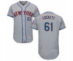 New York Mets Walker Lockett Grey Road Flex Base Authentic Collection Baseball Player Jersey