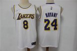 Los Angeles Lakers #8 #24 Kobe Bryant White 75th Anniversary Diamond 2021 Stitched Jersey
