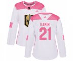 Women Vegas Golden Knights #21 Cody Eakin Authentic White Pink Fashion NHL Jersey