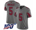 Arizona Cardinals #5 Zane Gonzalez Limited Silver Inverted Legend 100th Season Football Jersey