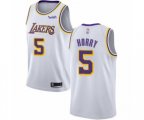 Los Angeles Lakers #5 Robert Horry Authentic White Basketball Jerseys - Association Edition