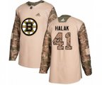 Adidas Boston Bruins #41 Jaroslav Halak Authentic Camo Veterans Day Practice NHL Jersey