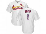 St. Louis Cardinals #1 Ozzie Smith Authentic White Team Logo Fashion Cool Base MLB Jersey
