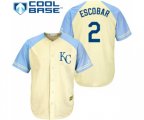 Kansas City Royals #2 Alcides Escobar Replica Cream Exclusive Vintage Cool Base Baseball Jersey
