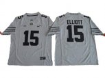 Ohio State Buckeyes #15 Ezekiel Elliott Gridion Grey II Stitched NCAA Jersey