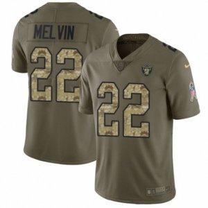 Oakland Raiders #22 Rashaan Melvin Limited Olive Camo 2017 Salute to Service NFL Jersey
