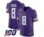Minnesota Vikings #8 Kirk Cousins Purple Team Color Vapor Untouchable Limited Player 100th Season Football Jersey