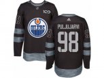 Edmonton Oilers #98 Jesse Puljujarvi Authentic Black 1917-2017 100th Anniversary NHL Jersey