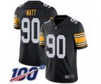 Pittsburgh Steelers #90 T. J. Watt Black Alternate Vapor Untouchable Limited Player 100th Season Football Jersey