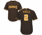 San Diego Padres #2 Jose Pirela Replica Brown Alternate Cool Base MLB Jersey