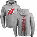 New Jersey Devils #39 Brian Gibbons Ash Backer Pullover Hoodie