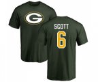 Green Bay Packers #6 JK Scott Green Name & Number Logo T-Shirt