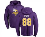 Minnesota Vikings #88 Alan Page Purple Name & Number Logo Pullover Hoodie