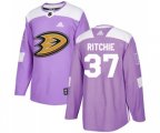 Anaheim Ducks #37 Nick Ritchie Authentic Purple Fights Cancer Practice Hockey Jersey