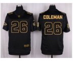 Atlanta Falcons #26 Tevin Coleman Black Pro Line Gold Collection Jersey[Elite]