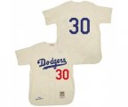 1955 Los Angeles Dodgers #30 Maury Wills Replica Cream Throwback Baseball Jersey