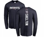 New England Patriots #71 Danny Shelton Navy Blue Backer Long Sleeve T-Shirt