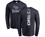 Tennessee Titans #41 Brynden Trawick Navy Blue Backer Long Sleeve T-Shirt