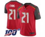 Tampa Bay Buccaneers #21 Justin Evans Red Team Color Vapor Untouchable Limited Player 100th Season Football Jersey