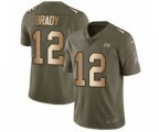 Tampa Bay Buccaneers #12 Tom Brady Olive Gold Limited 2017 Salute To Service Jersey
