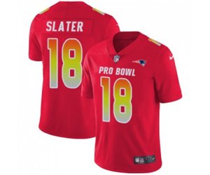 New England Patriots #18 Matthew Slater Limited Red 2018 Pro Bowl Football Jersey