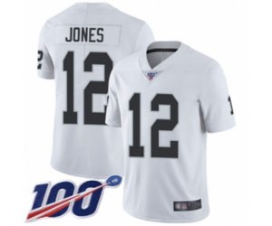 Oakland Raiders #12 Zay Jones White Vapor Untouchable Limited Player 100th Season Football Jersey