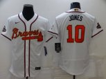 Atlanta Braves #10 Chipper Jones 2022 White Gold World Series Champions Program Flex Base Stitched Baseball Jersey