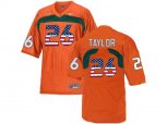 2016 US Flag Fashion Men's Miami Hurricanes Sean Taylor #26 College Football Jersey - Orange