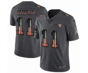 New England Patriots #11 Julian Edelman Limited Black USA Flag 2019 Salute To Service Football Jersey