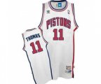 Detroit Pistons #11 Isiah Thomas Authentic White Throwback Basketball Jersey