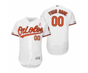 Baltimore Orioles Custom White 2019 Mother\'s Day Flex Base Home Jersey