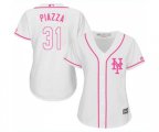 Women's New York Mets #31 Mike Piazza Authentic White Fashion Cool Base Baseball Jersey