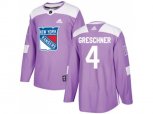 Adidas New York Rangers #4 Ron Greschner Purple Authentic Fights Cancer Stitched NHL Jersey