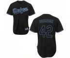 Los Angeles Dodgers #42 Jackie Robinson Authentic Black Fashion Baseball Jersey