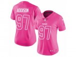 Womens Carolina Panthers #97 Mario Addison Limited Pink Rush Fashion NFL Jersey