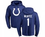 Indianapolis Colts #1 Pat McAfee Royal Blue Name & Number Logo Pullover Hoodie