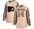 Adidas Philadelphia Flyers #14 Sean Couturier Authentic Camo Veterans Day Practice NHL Jersey