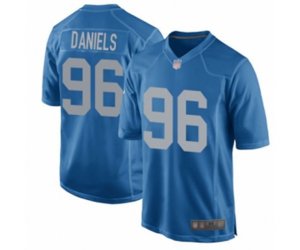 Detroit Lions #96 Mike Daniels Game Blue Alternate Football Jersey