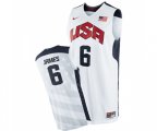 Nike Team USA #6 LeBron James Swingman White 2012 Olympics Basketball Jersey