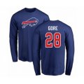 Buffalo Bills #28 Frank Gore Royal Blue Name & Number Logo Long Sleeve T-Shirt