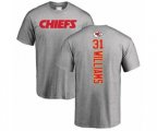 Kansas City Chiefs #31 Darrel Williams Ash Backer T-Shirt