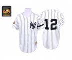 New York Yankees #12 Wade Boggs Authentic White Throwback Baseball Jersey