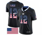 Indianapolis Colts #12 Andrew Luck Limited Black Rush USA Flag Football Jersey