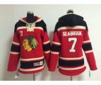 Chicago Blackhawks #7 Brent Seabrook RedSawyer Hooded Sweatshirt Stitched NHL Jersey