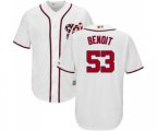 Washington Nationals #53 Joaquin Benoit Replica White Home Cool Base Baseball Jersey